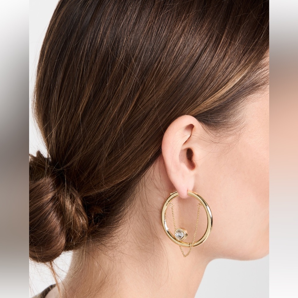 Demarson floating crystal riley hoops